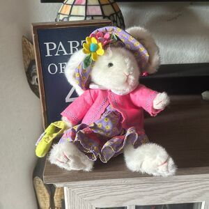 Vintage Russ springtime moments bunny in dress plush 11”
